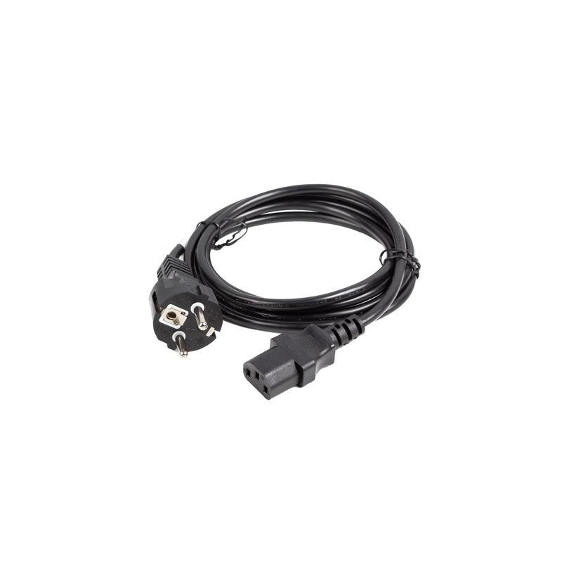 Kabel zasilający Lanberg CEE 7/7 - IEC 320 C13 1,8m czarny prosty