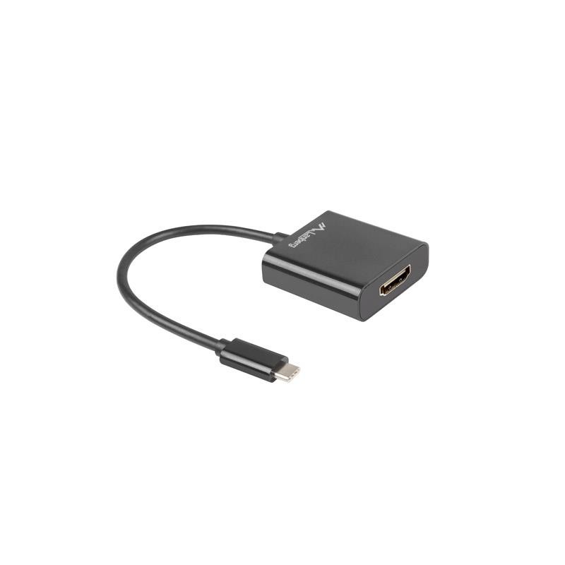 Kabel adapter Lanberg USB type-C(M) - HDMI(F) 0,15m czarny