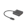 Kabel adapter Lanberg USB type-C(M) - HDMI(F) 0,15m czarny