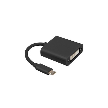 Kabel adapter Lanberg USB type-C(M) - DVI(F)(24+5) 0,15m Dual Link czarny