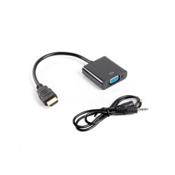 Kabel adapter Lanberg AD-0017-BK HDMI-A (M) - VGA (F) + Audio czarny