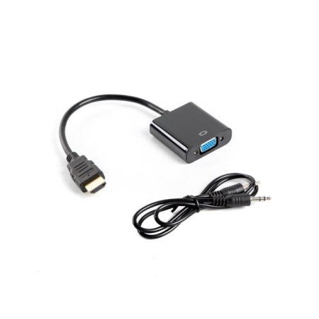 Kabel adapter Lanberg AD-0017-BK HDMI-A (M) - VGA (F) + Audio czarny