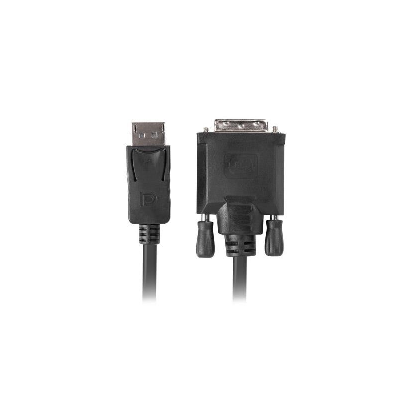 Kabel adapter Lanberg DisplayPort v1.2 - DVI-D (24+1) M/M 1m czarny Dual Link