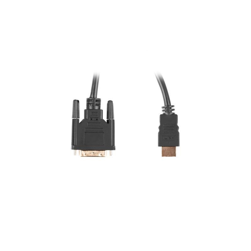 Kabel adapter Lanberg HDMI(M) - DVI-D(M)(24+1) 3m Dual Link pozłacane styki 4K 30 Hz czarny