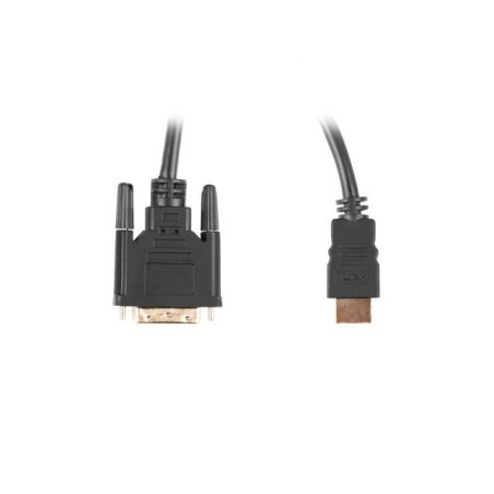 Kabel adapter Lanberg HDMI(M) - DVI-D(M)(24+1) 3m Dual Link pozłacane styki 4K 30 Hz czarny