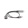 Kabel adapter Lanberg HDMI (M) - Displayport (F) 4K na kablu 20cm srebrny