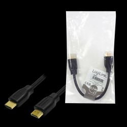 Kabel HDMI LogiLink CH0076 v1.4 GOLD, 0,2m