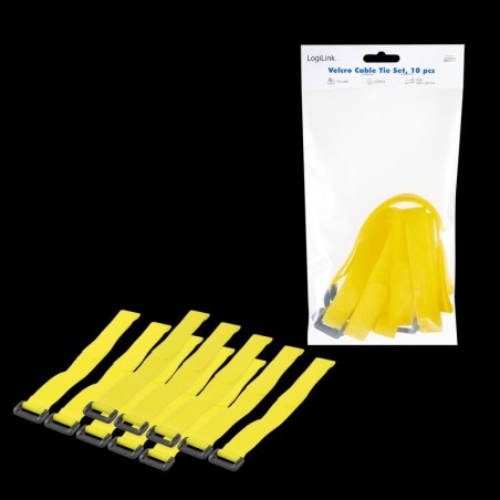 Organizer kabli LogiLink KAB0015 rzep, żółty