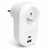 Rozgałęźnik sieciowy pojedynczy + USB-A + USB-C MONTIS MT147 biało-szary
