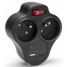 Rozgałęźnik sieciowy podwójny z wyłącznikiem + USB-A + USB-C MONTIS MT144-BK czarny