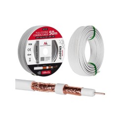 Kabel koncentryczny Maclean MCTV-471 satelitarny, antenowy RG6 50M 1.02CU+4.8FPE+CU/P+32*0.12CU+6.8PVC
