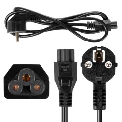Kabel zasilający typu koniczynka Maclean MCTV-857, 3 pin, wtyk EU, 1.5m