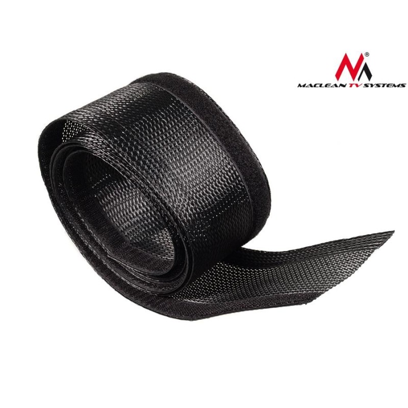 Organizator maskownica kabli Maclean MCTV-675 B 1.8m 85mm czarna na rzep