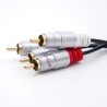 Kabel Qoltec 2xRCA męski / 2xRCA męski | 0.5m | Czarny