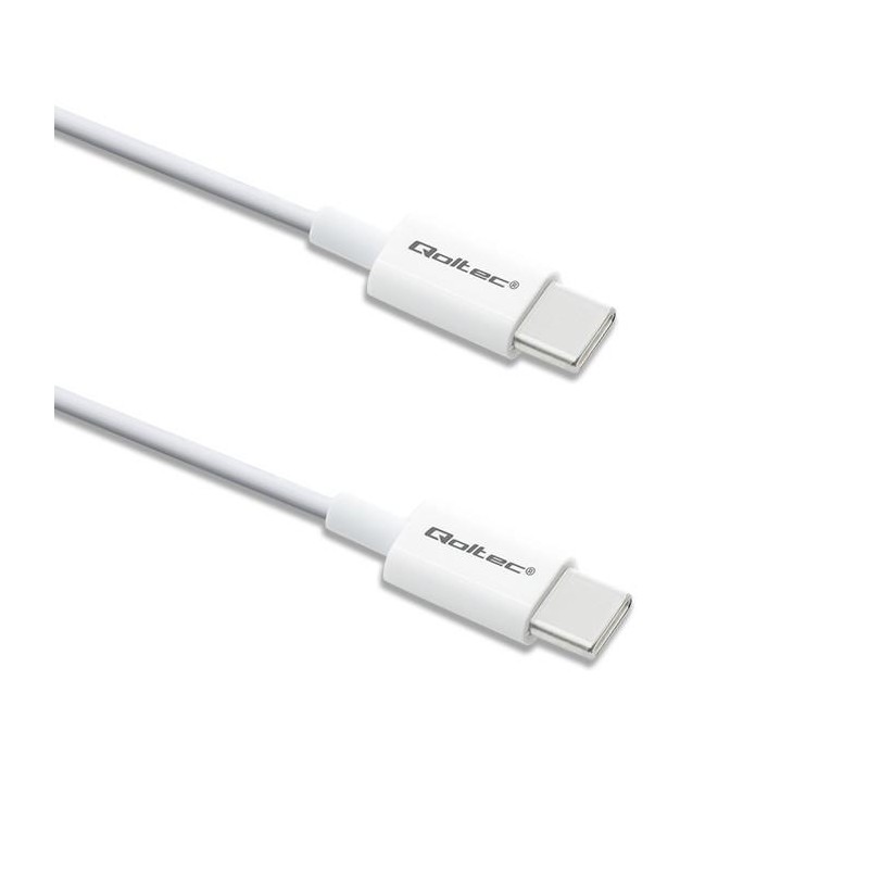 Kabel USB Qoltec 2.0 typ C | USB 2.0 typ C 60W | QC 3.0 | PD | 1.5m | Biały