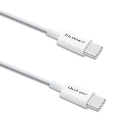 Kabel USB Qoltec 2.0 typ C | USB 2.0 typ C 60W | QC 3.0 | PD | 1.5m | Biały