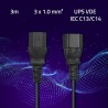 Kabel zasilający Qoltec IEC C13/C14 | 3x1.00mm2 | 3m
