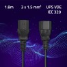 Kabel zasilający Qoltec IEC C13/C14 | 3x1.5mm2 | 1.8m