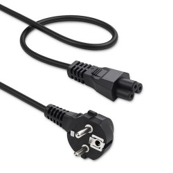 Kabel zasilający Qoltec kątowy SCHUKO | IEC C5 | Koniczynka | 3x1.0mm2 | 1.5m