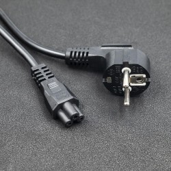 Kabel zasilający Qoltec kątowy SCHUKO | IEC C5 | Koniczynka | 3x1.0mm2 | 1.5m