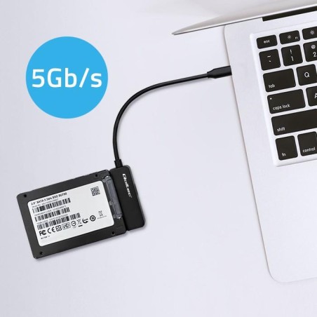Kabel adapter Qoltec SATA | Przejściówka na dysk SSD HDD 2.5" | USB-C | Super speed 5Gb/s | 2TB