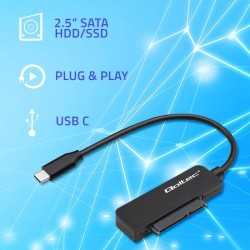 Kabel adapter Qoltec SATA | Przejściówka na dysk SSD HDD 2.5" | USB-C | Super speed 5Gb/s | 2TB