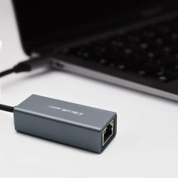 Kabel adapter Qoltec USB-C na RJ45 Ethernet | 1000Mb/s | Aluminiowa obudowa