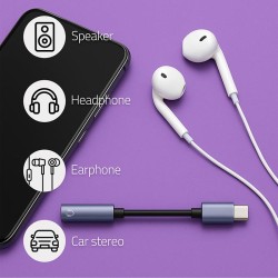 Kabel adapter Qoltec USB-C - Jack 3.5mm, 0,1m