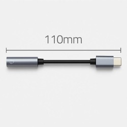 Kabel adapter Qoltec USB-C - Jack 3.5mm, 0,1m