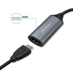 Kabel adapter Qoltec USB-C USB-A | HDMI | 4K 30Hz | Aluminium