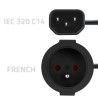 Adapter Qoltec IEC 320 C14 / FRENCH | 0.15m