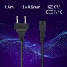 Kabel zasilający Qoltec IEC C7 / CEE 7/16 | ósemka | 2x0.5mm2 | 1.4m