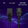 Kabel zasilający Qoltec IEC C14/C19 | 3x1.5mm2 | 2m
