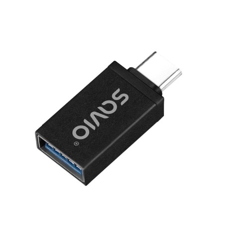 Adapter USB-A 3.1 (F)-USB-C 3.1 (M), SAVIO AK-80, Czarny