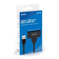 Kabel adapter Savio AK-68 USB-A 3.1 Gen 1 (M) - SATA (F) do dysków 2.5"