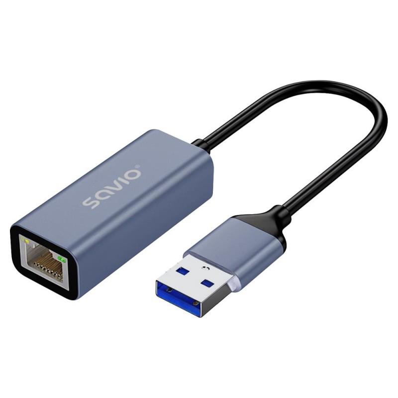 Kabel adapter Savio AK-83 USB-A 3.1 Gen1 - RJ-45 Gigabit Ethernet