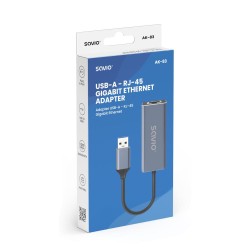 Kabel adapter Savio AK-83 USB-A 3.1 Gen1 - RJ-45 Gigabit Ethernet