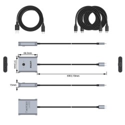Przełącznik Dwukierunkowy Unitek D1078A USB-C 4K 144Hz PD 100W