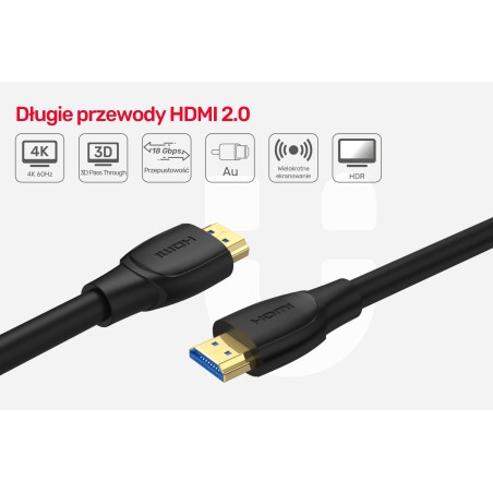 Kabel HDMI Unitek C11043BK HDMI v.2.0 4K M/M High Speed 10m