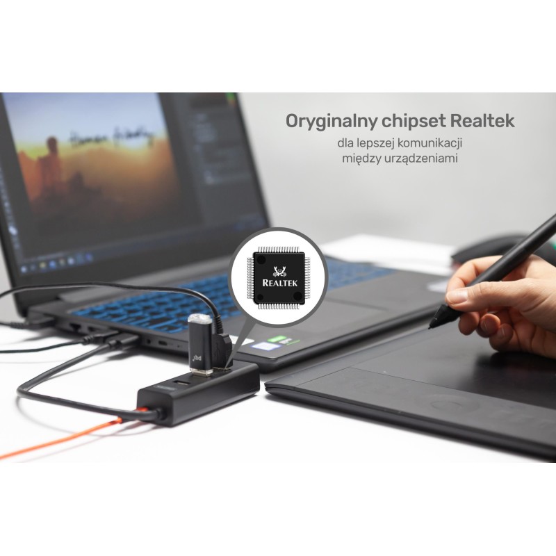 Hub USB Unitek Y-3089 4xUSB 3.0 czarny