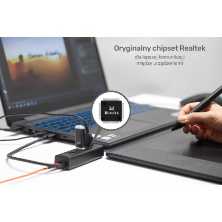 Hub USB Unitek Y-3089 4xUSB 3.0 czarny