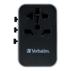 Adapter podróżny Verbatim UTA-04 globalny 1xUSB-C PD 61W QC 18W, 1xUSB-C 12W, 3xUSB-A 12W