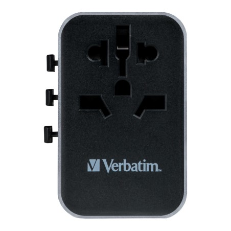 Adapter podróżny Verbatim UTA-04 globalny 1xUSB-C PD 61W QC 18W, 1xUSB-C 12W, 3xUSB-A 12W