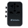 Adapter podróżny Verbatim UTA-04 globalny 1xUSB-C PD 61W QC 18W, 1xUSB-C 12W, 3xUSB-A 12W