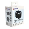 Adapter podróżny Verbatim UTA-04 globalny 1xUSB-C PD 61W QC 18W, 1xUSB-C 12W, 3xUSB-A 12W