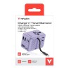 Adapter podróżny Verbatim Charge 'n' Travel GaN III globalny 1xUSB-C PD 3.0 QC 4+ 100W, 2xUSB-C 15W, 1xUSB-A 12W fioletowy
