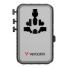 Adapter podróżny Verbatim Charge 'n' Travel GaN III globalny 1xUSB-C PD 3.0 QC 4+ 100W, 2xUSB-C 15W, 1xUSB-A 12W czarny