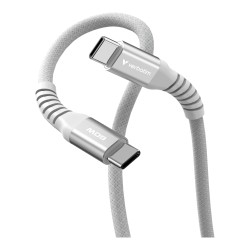Kabel Verbatim USB-C(M) - USB-C(M) 1,2m, 60W, PD, szary