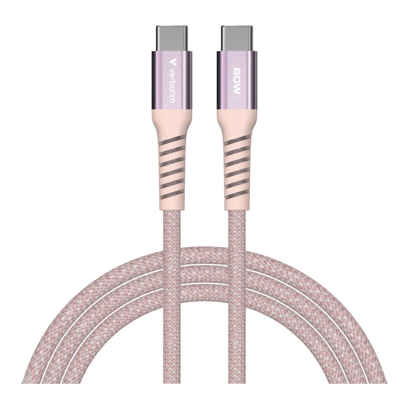 Kabel Verbatim USB-C(M) - USB-C(M) 1,2m, 60W, PD, różowy