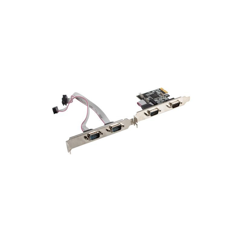 Karta Lanberg PCI Express - COM 9Pin x4 + śledzie low profile